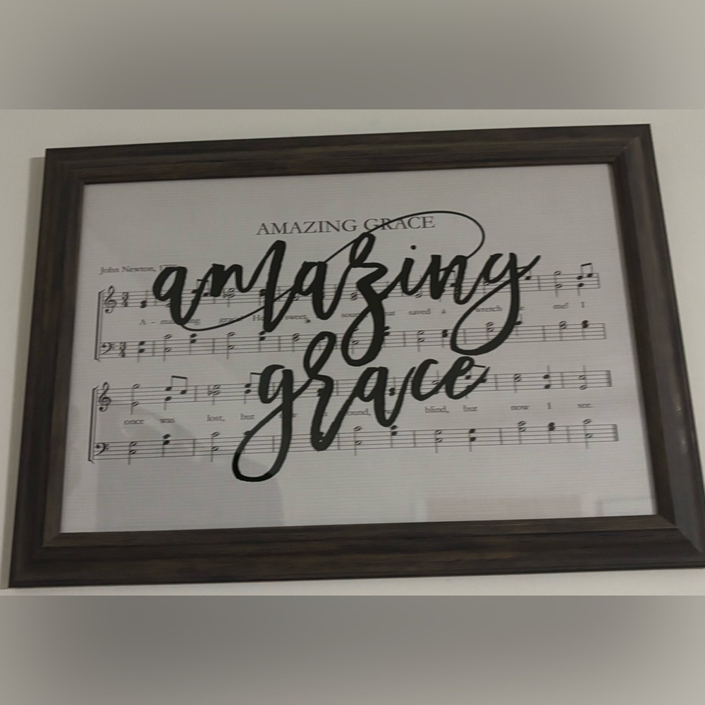 Amazing Grace Wall Art with Black Script